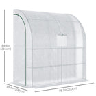 Outsunny 7' x 3' x 7' Outdoor Lean-to Walk-In Greenhouse- The powder-coated solid steel frame delivers robustness, while the UV-resistant PE plastic cover enables sunlight to filter through
 