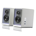 Edifier QR65 Multimedia Bluetooth Splendid Light Effect Speaker - White-70W Class-D TI amplifier chips, 1.25" silk dome tweeters, 2.75" aluminum diaphragm mid-low drivers & advanced digital signal processing provide premium sound performance