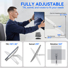 ShoppingAll Single VESA Monitor Mount with Fully Adjustable Gas Spring Arm and Office Desk Clamp - White-Quick 3-Minute Installation: Features a simplified 1-piece arm structure and a fast-insert VESA plate for easy setup - no extra tools or hassle required