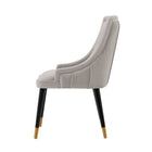Manhattan Comfort Eda 22.83" Modern Leatherette and Velvet Upholstered Dining Chair - Grey-Inner Seat Depth: 18.31 in. Seat Height: 19.69 in. Inner Seat Width: 17.91 in
