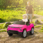 Qaba 12V CHEVROLET Licensed Kids Ride on RC Car - Pink-Comes with six built-in songs, MP3 and USB port, headlights for entertaining rides 