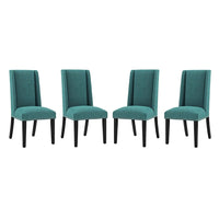 Modway Baron Fabric Dining Chair - Teal - 4 Pack-Elegant Modern Dining Side Chair