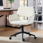 Homy Casa Swivel Office Chair with Casters - Beige Fabric-Adjustable height for personalized comfort
