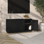Hudson&Canal Hanson Rectangular Fluted TV Stand for TV's up to 55" - Black Grain-Clean with a soft, dry cloth and no harsh chemicals or abrasive cleaning materials