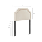 Modway Magnolia Stain-Resistant Performance Velvet Twin Size Headboard - Alabaster/Pink-Padded Twin Size Headboard
