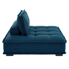 Modway Saunter Tufted Fabric Armless Chair - Azure-Sinuous Spring Support System