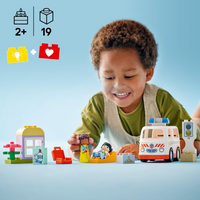 LEGO DUPLO Town Ambulance & Driver Building Block Set-Toddlers use role-play skills and logical thinking to care for the girl figure