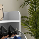 HOMCOM Slim Shoe Storage Cabinet with 4 Flip Drawers & Adjustable Shelves - White-Middle leg for extra support and balance