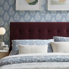 Modway Lily Stain-Resistant Performance Velvet Queen Size Headboard - Mulberry-Dense Foam Padding