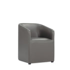 Manhattan Comfort Anna Round 23.23" Modern Faux Leather Upholstered Dining Armchair - Pewter-Weight Capacity: 300 lb