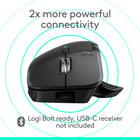 Logitech MX Master 4 for Mac - Ergonomic Bluetooth Mouse - Space Black-Quiet Clicks on MX Master 4 for Mac reduce noise and distractions, offering a satisfying feel with 90% less click noise - perfect for focused workflows