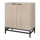 Hudson&Canal Montello 28"W Accent Cabinet - Alder White-Top weight capacity is 45 lbs, middle shelf can support 25 lbs, while lower shelf hold 35 lbs
