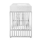 Modway Gridiron 48" Bathroom Vanity - White/Silver-Height-Adjustable Foot Pads