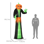 HOMCOM 9' Lit Inflatable Pumpkin Ghost Halloween Decoration-Primary Colour: Black 
