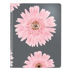 Blueline 2026 Pink Ribbon 14-Month Monthly Planner - 8-7/8" x 7-1/8" - Pink Daisy - Bilingual-One month per spread, one block per day