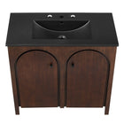 Modway Appia 36" Bathroom Vanity - Walnut/Black-Assembly Required