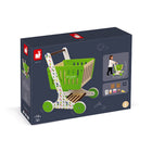 Janod Green Market Wooden Play Shopping Trolley-Encourages imaginative play and role-playing.