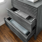 Modway Render 3-Drawer Bachelor's Chest - Charcoal-Full-Extension Glide Drawers
