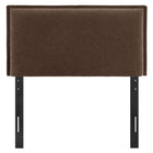 Modway Camille Upholstered Linen Blend Twin Size Headboard - Cocoa-Flanged Border