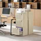 HOMCOM 3-Drawer Letter/A4 Filing Cabinet Lockable - Oak-Each drawer features a separate lock and two keys for privacy
