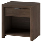 Hudson&Canal Clara Rectangular Nightstand - 24" W - Brown Oak-Top weight capacity up to 50 lbs, lower shelf up 10 20 lbs, and drawer can hold 10 lbs