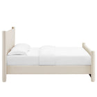 Modway Rael Performance Velvet Queen Platform Bed - Alabaster-Assembly Required