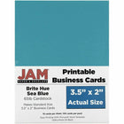 JAM Paper Printable Business Cards - 3-1/2" x 2" - Sea Blue - 100 Pack-Color: Sea Blue