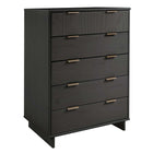Manhattan Comfort Granville Modern Chest and Double Dresser Set - Dark Grey-Open Contemporary Mop Base Side Legs. Adding Seamless Fashion Design and Durability.