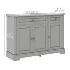 HOMCOM 45.3" L Sideboard Buffet Cabinet - Grey-Fits dining room, kitchen, living room, or other limited spaces needing a bit more storage