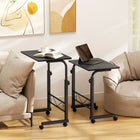 HOMCOM 23.5" Mobile Standing Desk with Adjustable Height - Black-Adjustable height can fit different beds and sofas 