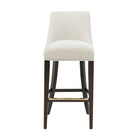 Manhattan Comfort Beever 18.9" Modern Chenille Upholstered Barstool - Cream-Modern Barstool with Backrest Perfect for Bar and Kitchen Use