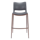 Zuo Ace Barstool - Dark Grey/Walnut - Set of 2-Plush and durable faux leather fabric
