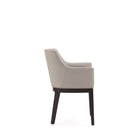 Manhattan Comfort Gansevoort 22.5" Modern Faux Leather Upholstered Dining Armchair - Stone Grey-Seat Height: 19.5