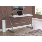 Monarch Specialties 7372 48" Computer Desk - White/Silver Metal-Ample surface for a computer, papers, lamp and all your work essentials