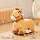 Qaba 6V Kids Electric Ride on Horse with Music - Brown-Soft cover and thick foam offer cozy seating 