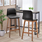 HOMCOM Counter Height Bar Stools with PU Leather - Dark Brown - 2 Pack-Suitable for the kitchen and beyond, it is also appropriate for businesses
