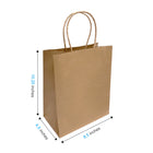 Reliabag Paper Bags - Twist Handles - 8.5" W x 4.5" D x 10.25" H - Kraft - 250 Pack-Re-enforced Twisted Twine Handles