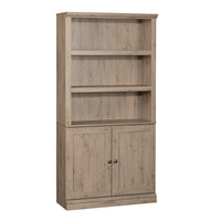Sauder 5-Shelf Bookcase - Laurel Oak-Multi-room storage: this functional bookcase with doors can meet your storage needs in a variety of rooms: living room, office, kitchen, craft, or bathroom