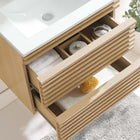 Modway Render 24" Wall-Mount Bathroom Vanity - Oak/White-MDF and Particleboard