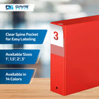 Davis Group Premium Economy Binder - Round Ring - 3" - Red - 6 Pack-Round Ring, Non-Locking