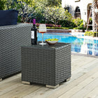 Modway Sojourn Outdoor Patio Side Table - Chocolate-Powder Coated Aluminum Frame
