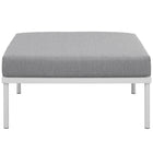 Modway Harmony Outdoor Patio Aluminum Ottoman - White/Grey-Non-Marking Black Plastic Foot Caps