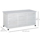 Outsunny Outdoor Wooden Deck Box Storage Container with Aerating Gap - White-Bottom gap design provides ventilation and helps prevent rainwater accumulation