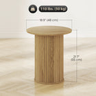 HOMCOM Round Side Table - Oak-Functions as a side table, nightstand or plant stand