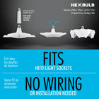 Bell + Howell Socket Burst Six Panel Ceiling Light 144 LED Bulbs - 3000 Lumen -These Hex Bulb are made of durable good quality rust-proof material. Each light is made with 144 LEDs and has a lifespan of 30,000 hours