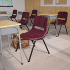 Flash Furniture HERCULES Series Burgundy Ergonomic Shell Stack Chair-Seat Drain Holes assist in drying
