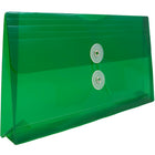 JAM Paper #10 Plastic Envelopes with Button and String Tie Closure, 5.25 x 10, Green Poly, 24 Pack (921B1grg)-Opening: booklet