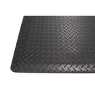 Edgewood Foam Fusion Diamond Plate Surface Laminated Anti-Fatigue Mat - 3' W x 5' L x 5/8" D - Black-Perfect for workstations, work benches, warehouses, assembly lines, marchine operating
