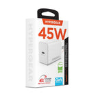 Hypergear 45W PD SpeedBoost Single Port USB-C Wall Charger - White-Super-fast charging for iPhone and Android phones