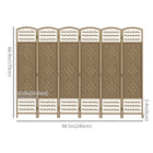 HOMCOM 6 Panel Wave Fiber Freestanding Room Divider for Home Office - Natural-Folding design allows you to create a new look and save space when not in use
